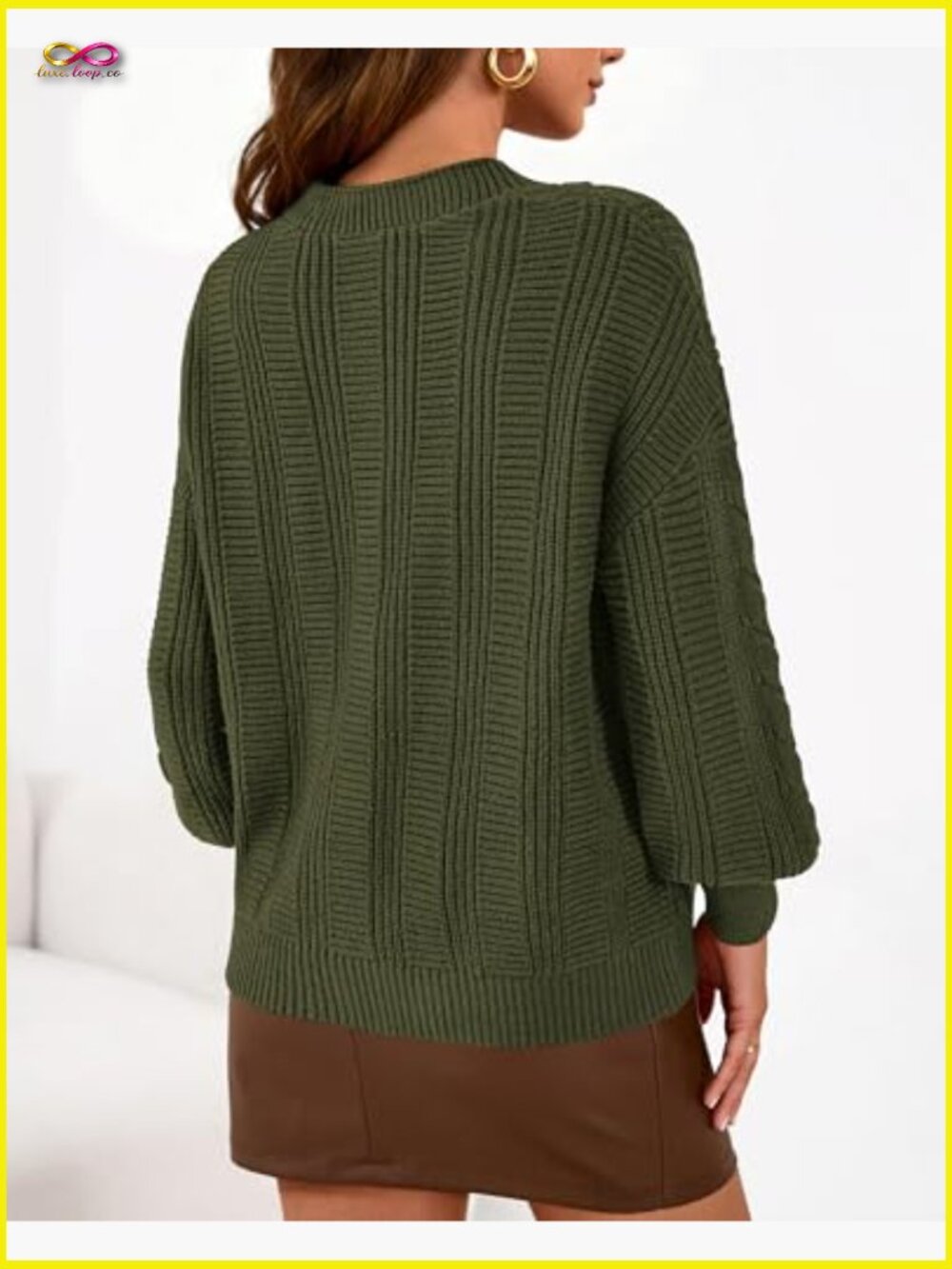 V Neck Long Sleeve Chunky Cable Knit Button Cardigan Sweater Oversized - Picture 5 of 7